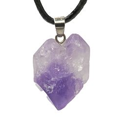Natural Amethyst Point Necklace on Cord