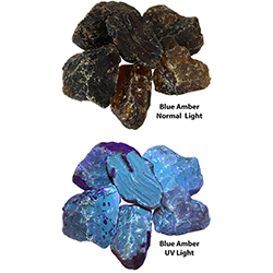 Blue Amber Mineral Specimen - Large