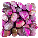 Pink Agate Striped Tumbled Stone