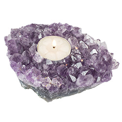 Natural Amethyst Candle Holder