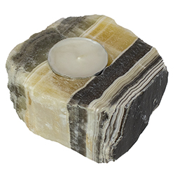 Zebra Calcite Candle Holder