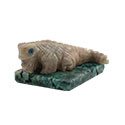 Carved Stone Iguana on Mineral Base