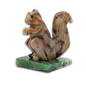 Carved Stone Squirrel on Base