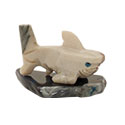 Carved Stone Shark on Base