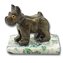 Carved Stone Terrier on Base