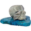 Carved Stone Skull on Base