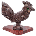 Carved Stone Rooster on Base