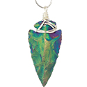 Wrapped Aura Arrowhead Necklace - Silver