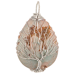 Aura Teardrop, Wire Tree - Silver