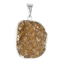 Citrine Druzy Necklace - Silver