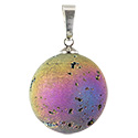 Aura Druzy Sphere Necklace - Silver