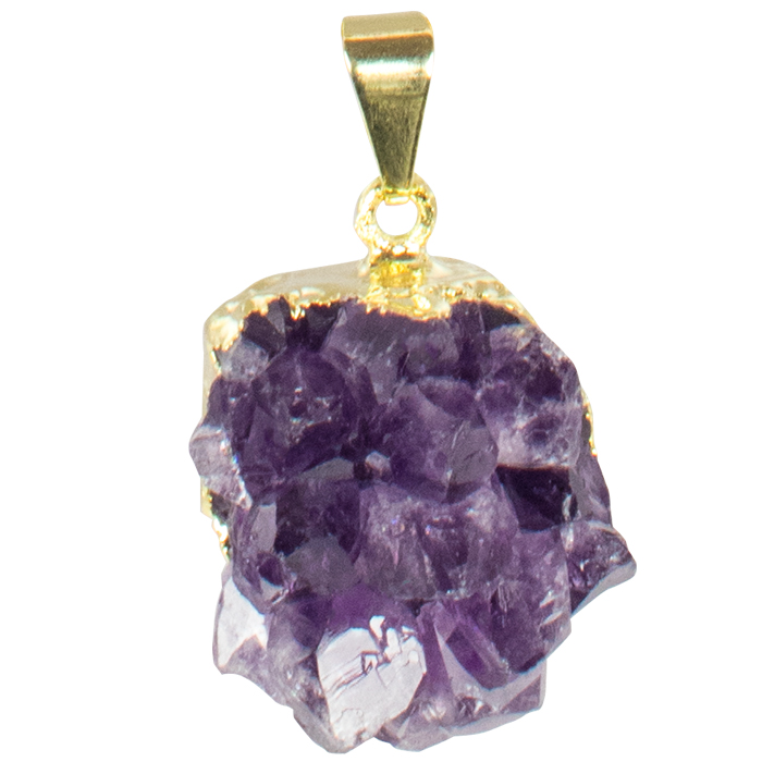 Small Amethyst Cluster Necklace - Gold