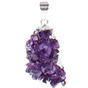 Small Amethyst Cluster Necklace - Silver