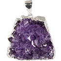 Amethyst Cluster Necklace - Silver