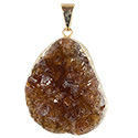 Citrine Druzy Necklace - Gold
