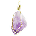 Natural Amethyst Wire Wrap Necklace