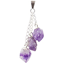 Amethyst 3 Points Necklace - Silver
