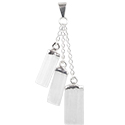 3 Selenite Slice Necklace - Silver