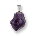 Natural Amethyst Point Necklace - Silver