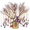 Crystal Jewelry Assortment with Free Manzanita Tree Display