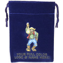 Blue Felt Bag - 2x3 - Full Color Custom Imprint