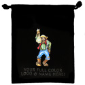Black Felt Bag - 3x4 - Full Color Custom Imprint