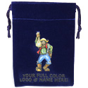 Blue Felt Bag - 3x4 - Full Color Custom Imprint
