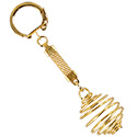 Tumbled Stone Swirl Cage Key Chain - Gold