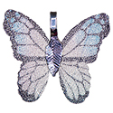 Painted Butterfly Leaf Necklace - Silver