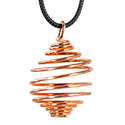 Tumbled Stone Swirl Cage Necklace - Copper
