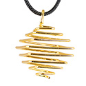 Tumbled Stone Square Cage Necklace - Gold